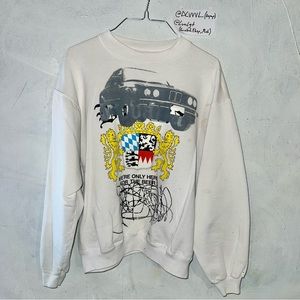 1 of 1 Custom E30 BMW Bavarian Crewneck Sweatshirt Vintage 80s Hanes Size L